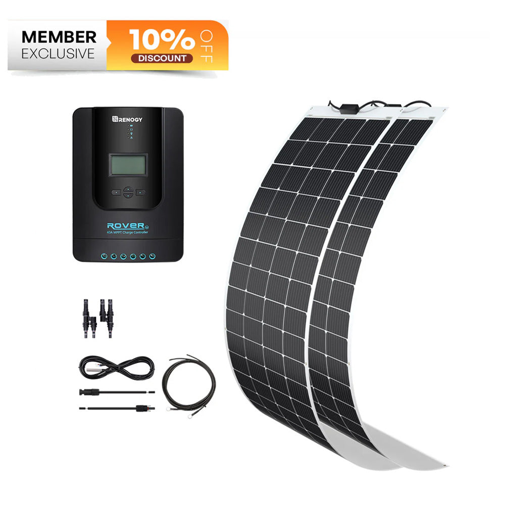 400W 12V Flexible Solar Marine Kit w/ Rover Li 40 Amp MPPT Solar Charge Controller