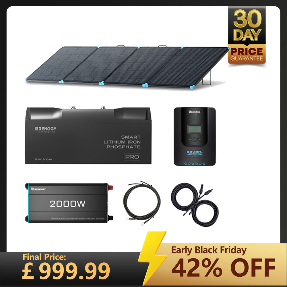 2Kwh Portable Home Backup System 400W Portable Solar Panel 12V 200Ah PRO Lithium Battery 2000W pure sine wave invterter