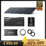 2Kwh Portable Home Backup System 400W Portable Solar Panel 12V 200Ah PRO Lithium Battery 2000W pure sine wave invterter