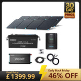 4Kwh Portable Home Backup System 800W portable solar panel 12V 300Ah Lithium Battery 2000W pure sine wave invterter