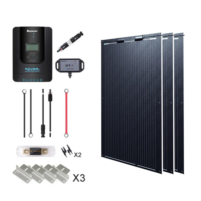 300W/360W 12V/24V Monocrystalline Solar Premium Kit w/Rover 40A Charger Controller