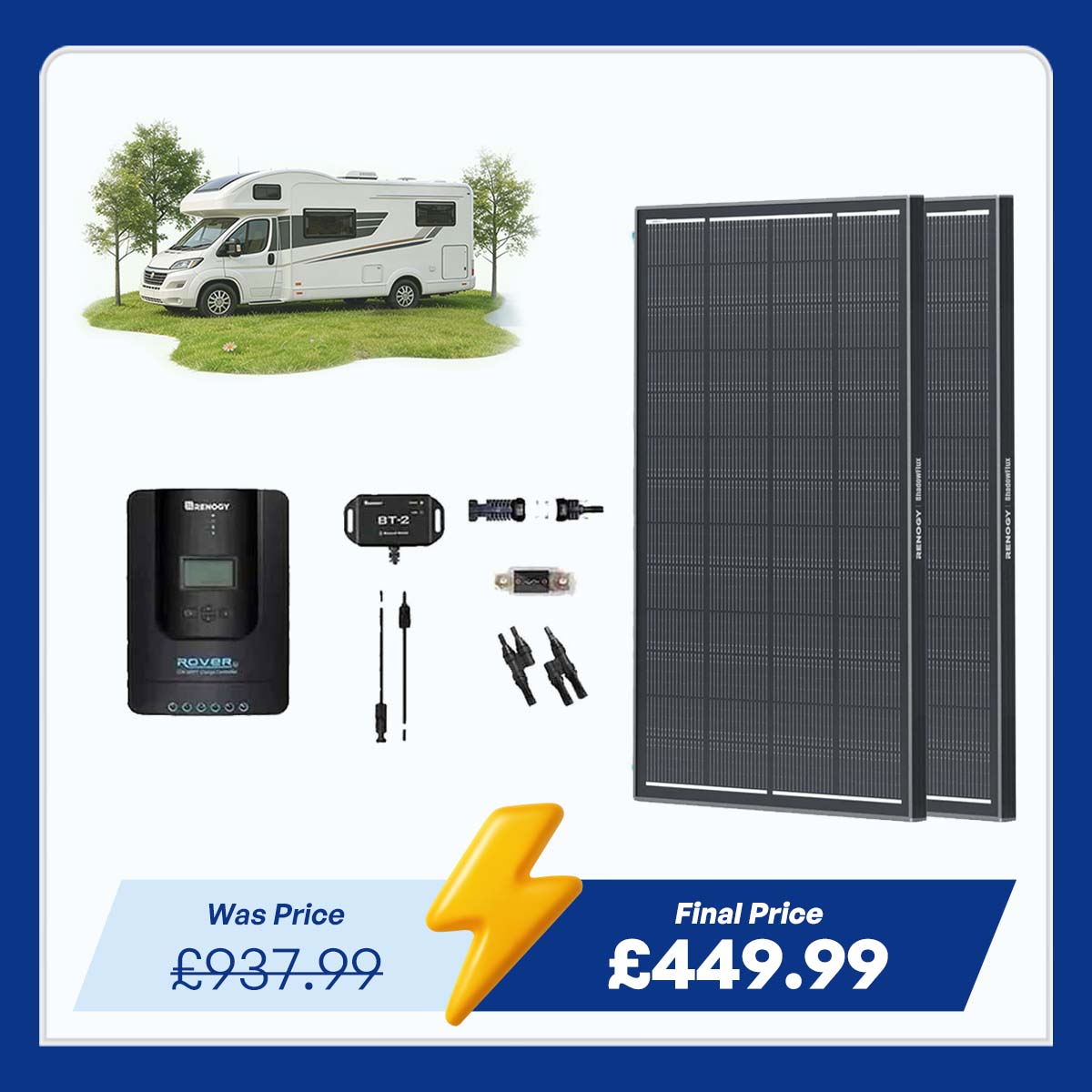 400W 12V/24V Solar Premium Kit | 400W Solar Panels, 40A Charger Controller