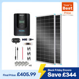 400W 12V/24V Monocrystalline Solar Premium Kit w/Rover 40A Charger Controller