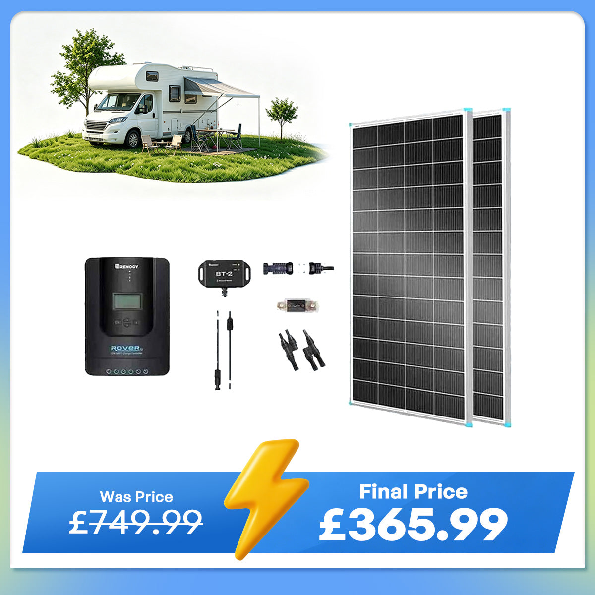 400W 12V/24V Solar Premium Kit | 400W Solar Panels, 40A Charger Controller