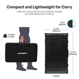 100W 12V N-Type Portable Solar Panel Suitcase Kit with 20A PWM Controller