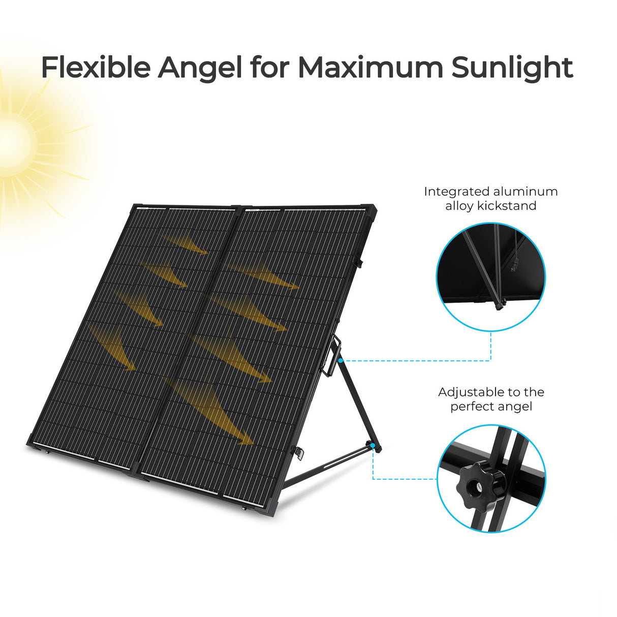 200 Watt 12 Volt Monocrystalline Foldable Solar Suitcase