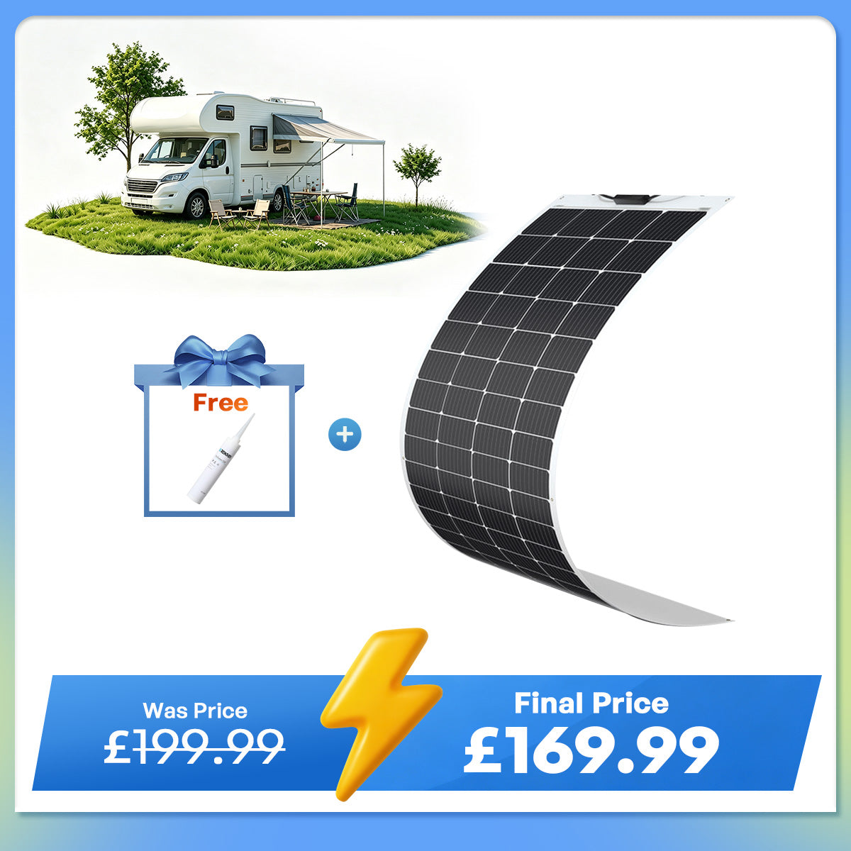 200 Watt 12 Volt Flexible Monocrystalline Solar Panel