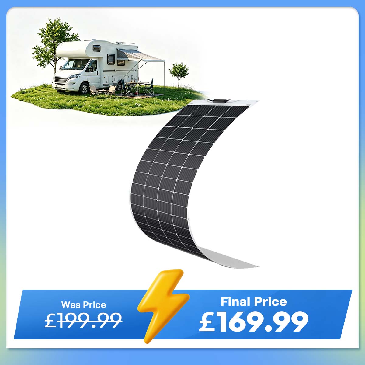 200 Watt 12 Volt Flexible Monocrystalline Solar Panel