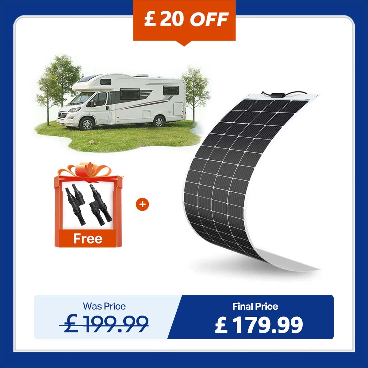 200 Watt 12 Volt Flexible Monocrystalline Solar Panel