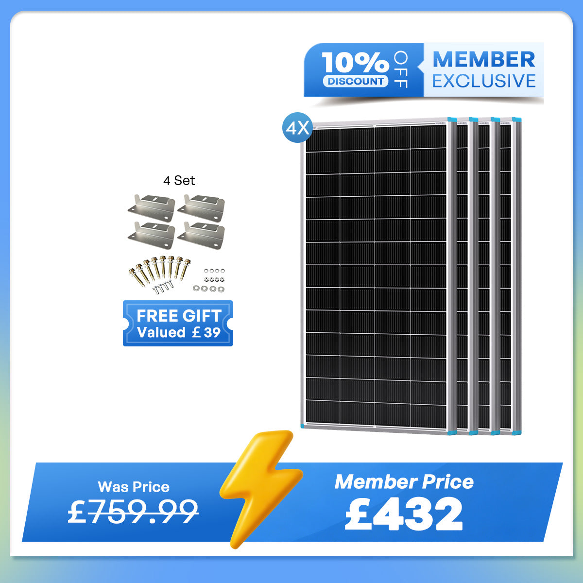 200W 16BB N-Type High Efficiency Monocrystalline Solar Panel