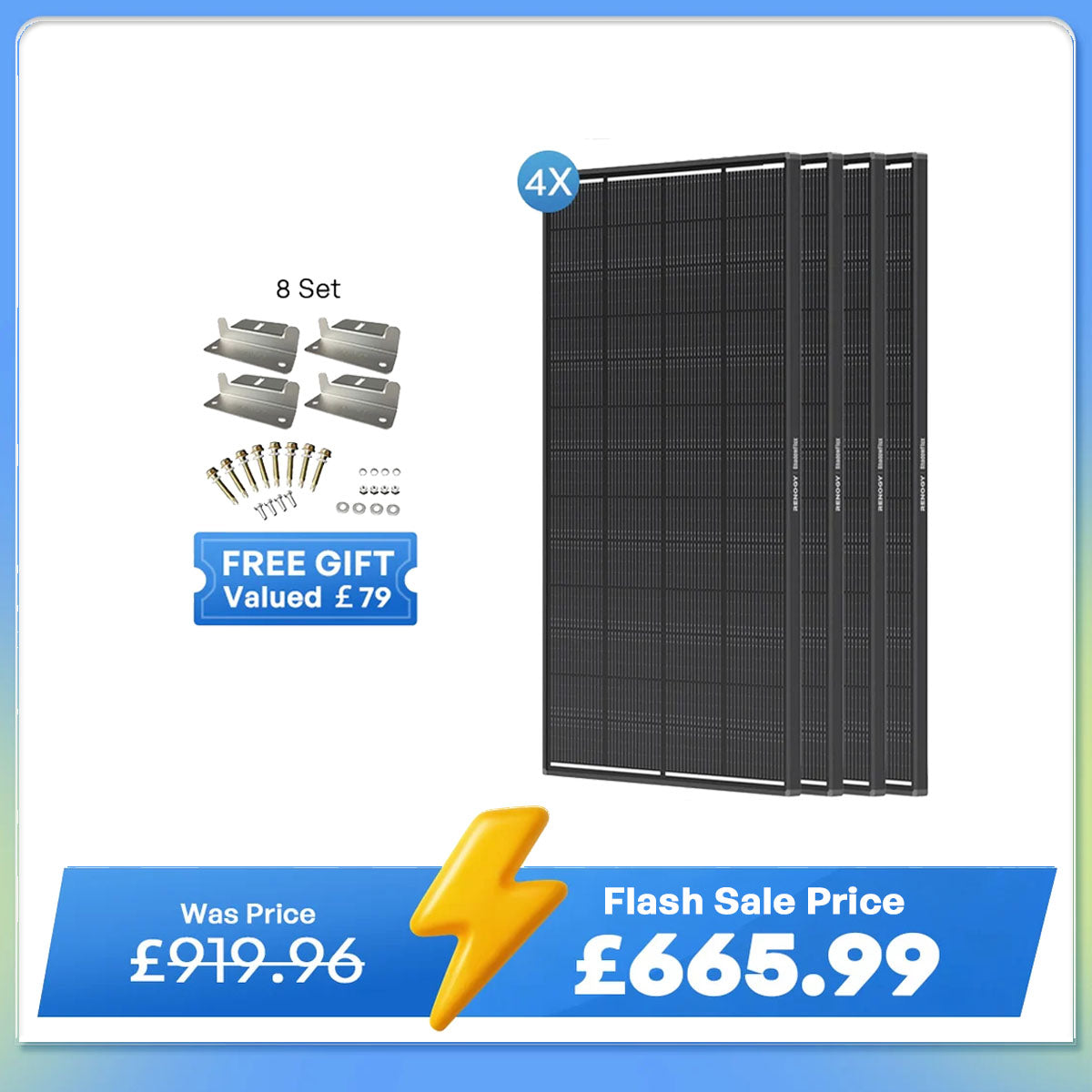 ShadowFlux 12V 200W Anti-Shading Solar Panel