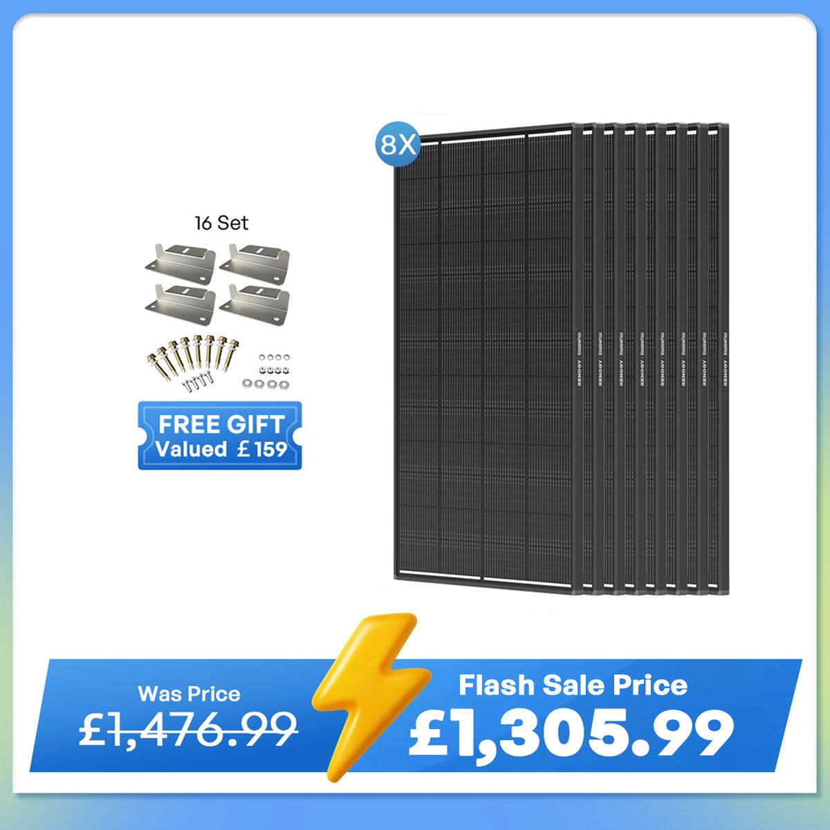 ShadowFlux 12V 200W Anti-Shading Solar Panel