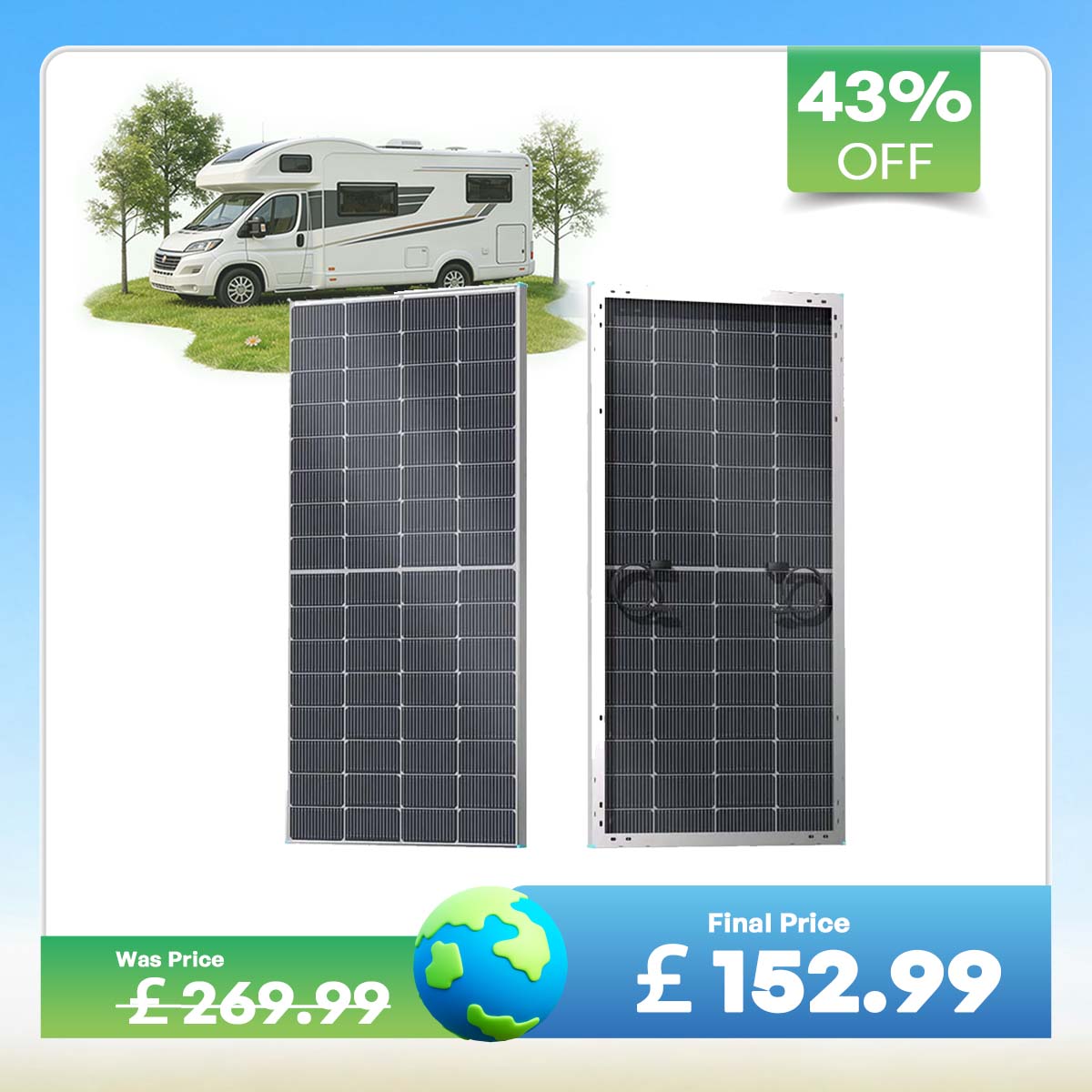 16BB N-Type 250W Solar Panel