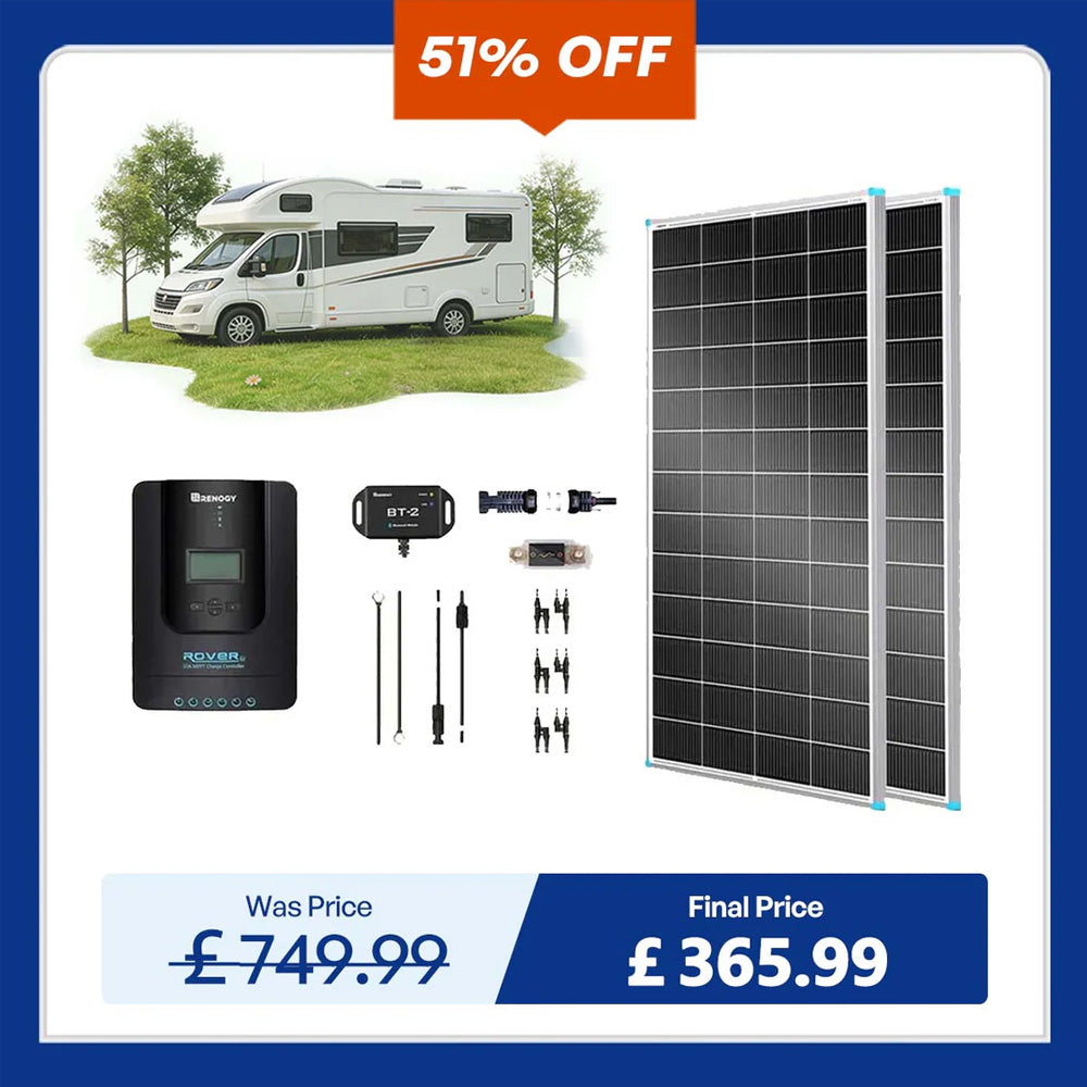 400W 12V/24V Monocrystalline Solar Premium Kit w/Rover 40A Charger Controller