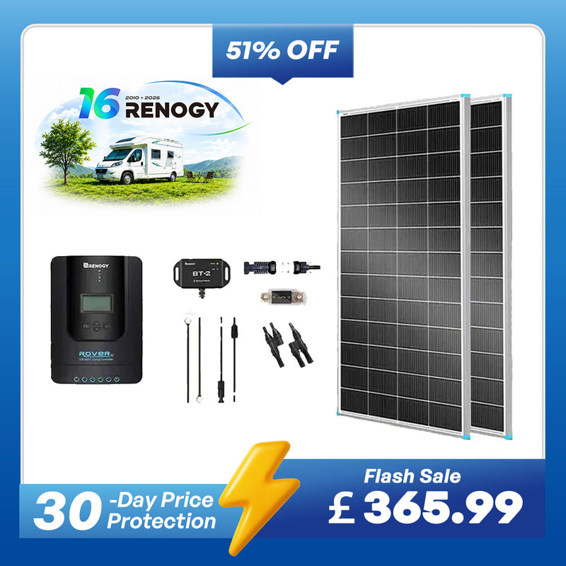 400W 12V/24V Monocrystalline Solar Premium Kit w/Rover 40A Charger Controller
