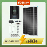 400W 12V/24V Monocrystalline Solar Premium Kit w/Rover 40A Charger Controller