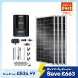 800W 12V/24V Monocrystalline Solar Premium Kit w/Rover 60A Charger Controller