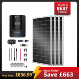 800W 12V/24V Monocrystalline Solar Premium Kit w/Rover 60A Charger Controller